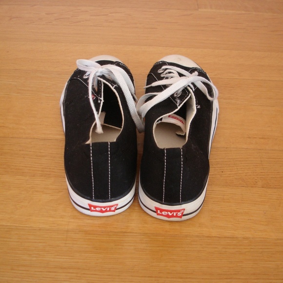 LEVI'S Size 12 Men's Black Denim Canvas Low Tops - Picture 4 of 8